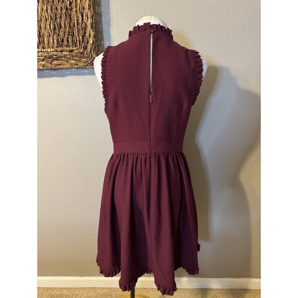 Kate Spade Dress 10 Cherry Burgundy Red Ruffle Trim Stretch Career Church - Picture 9 of 16